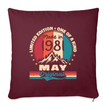 Mai 1981 Geburtstag Mai 1981 Original Mai Geschenk - Sofakissenbezug 45 x 45 cm - Burgunderrot - Vorne