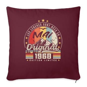 Légendes Mai 1968 Cadeau D'anniversaire Mai 1968 - Housse de coussin décorative 45 x 45 cm - bordeaux - Devant