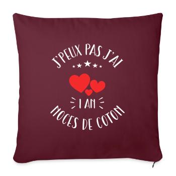 Je Peux Pas J'ai Noces De Coton - Housse de coussin décorative 45 x 45 cm - bordeaux - Devant