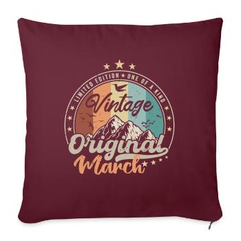 Né en Mars Cadeau D'anniversaire - Housse de coussin décorative 45 x 45 cm - bordeaux - Devant