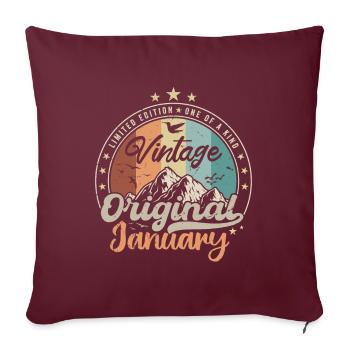 Né en Janvier Cadeau D'anniversaire - Housse de coussin décorative 45 x 45 cm - bordeaux - Devant