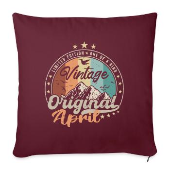 Né en Avril Cadeau D'anniversaire - Housse de coussin décorative 45 x 45 cm - bordeaux - Devant