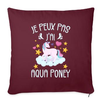 Je Peux Pas J'ai Aqua Poney - Housse de coussin décorative 45 x 45 cm - bordeaux - Devant