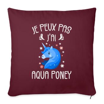 Je Peux Pas J'ai Aqua Poney - Housse de coussin décorative 45 x 45 cm - bordeaux - Devant