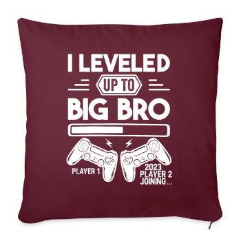 Video Gamer Gaming - I Leveled up to Big Bro - Housse de coussin décorative 45 x 45 cm - bordeaux - Devant