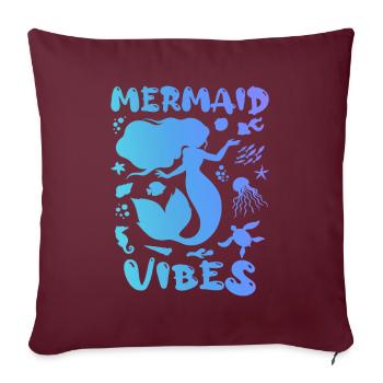 Mermaid - Sirène - Mermaid Vibes - Housse de coussin décorative 45 x 45 cm - bordeaux - Devant