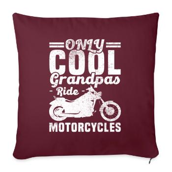 Nur coole Opa fährt Motorrad - Sofakissenbezug 45 x 45 cm - Burgunderrot - Vorne