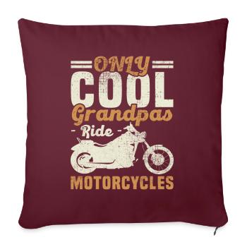 Nur coole Opa fährt Motorrad - Sofakissenbezug 45 x 45 cm - Burgunderrot - Vorne