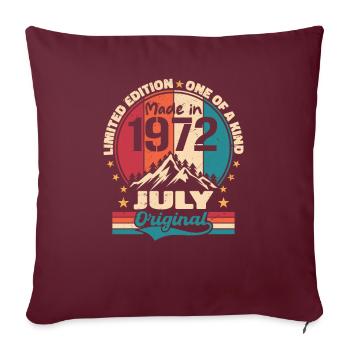 1972 Juli Jahrgang Juli 1972 Geschenk - Sofakissenbezug 45 x 45 cm - Burgunderrot - Vorne