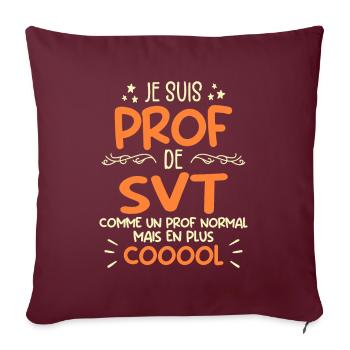 Prof de SVT super cool - Housse de coussin décorative 45 x 45 cm - bordeaux - Devant