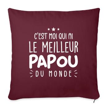 Le Meilleur Papou du Monde - Housse de coussin décorative 45 x 45 cm - bordeaux - Devant