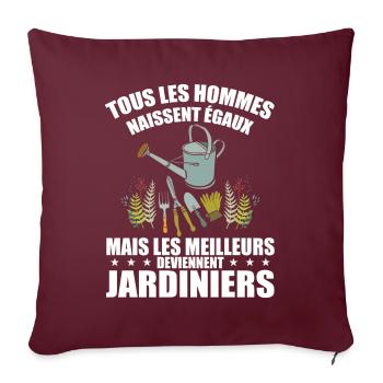 Humour Jardinier - Meilleur Jardinier Cadeau - Housse de coussin décorative 45 x 45 cm - bordeaux - Devant