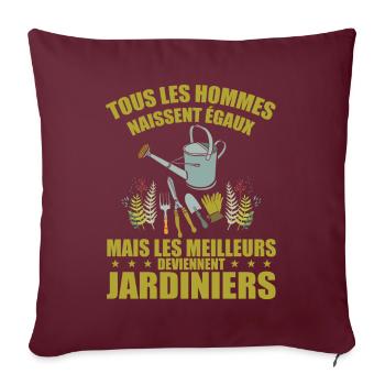 Humour Jardinier - Meilleur Jardinier Cadeau - Housse de coussin décorative 45 x 45 cm - bordeaux - Devant