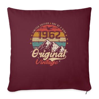 Original Vintage 1962 édition limitée 1962 - Housse de coussin décorative 45 x 45 cm - bordeaux - Devant