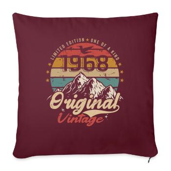 Original Vintage 1968 édition limitée 1968 - Housse de coussin décorative 45 x 45 cm - bordeaux - Devant