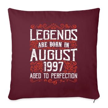 1997 Août Vintage Anniversaire Rétro Août 1997 - Housse de coussin décorative 45 x 45 cm - bordeaux - Devant