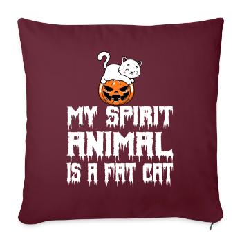 Mein Krafttier ist Fat Cat Halloween - Sofakissenbezug 45 x 45 cm - Burgunderrot - Vorne