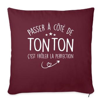 Tonton Humour, Cadeau Humour Humoristique Tonton - Housse de coussin décorative 45 x 45 cm - bordeaux - Devant