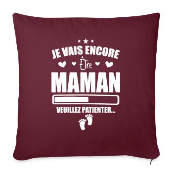 Je Vais être Encore Maman - Nouvelle Maman Cadeau - Housse de coussin décorative 45 x 45 cm - bordeaux - Devant