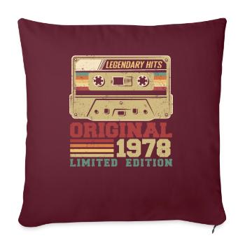 Original 1978 Vintage Anniversaire Cadeau 1978 - Housse de coussin décorative 45 x 45 cm - bordeaux - Devant