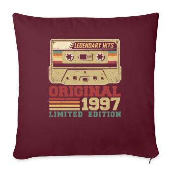 Original 1997 Vintage Anniversaire Cadeau 1997 - Housse de coussin décorative 45 x 45 cm - bordeaux - Devant