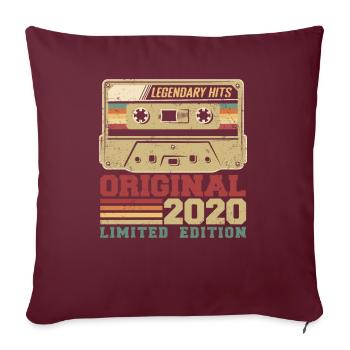 Original 2020 Vintage Geburtstagsgeschenk 2020 - Sofakissenbezug 45 x 45 cm - Burgunderrot - Vorne
