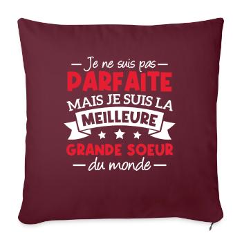 Je suis la meilleure grande soeur du monde - Housse de coussin décorative 45 x 45 cm - bordeaux - Devant