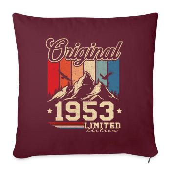 Original 1953 Retro Vintage 70th Anniversary - Sofakissenbezug 45 x 45 cm - Burgunderrot - Vorne