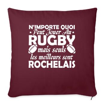 Rugby La Rochelle supporter rochelais club rugby - Housse de coussin décorative 45 x 45 cm - bordeaux - Devant