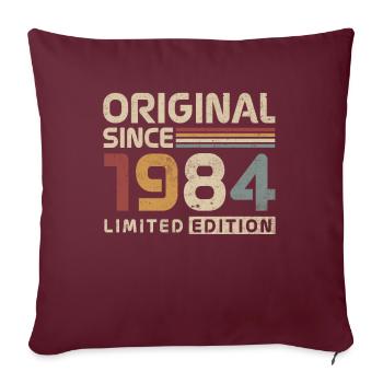 Original 1984 Vintage Retro Jubiläumsgeschenk - Sofakissenbezug 45 x 45 cm - Burgunderrot - Vorne