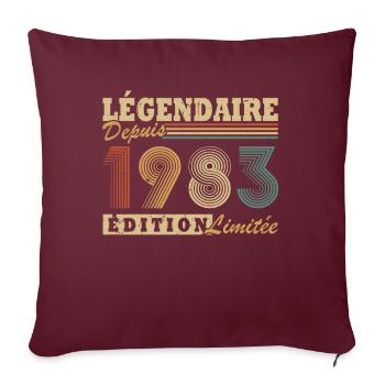 Légendaire depuis 1983 édition limitée - Housse de coussin décorative 45 x 45 cm - bordeaux - Devant