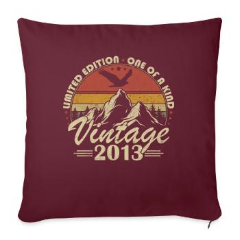 Vintage 2013 Cadeau Anniversaire Née en 2013 - Housse de coussin décorative 45 x 45 cm - bordeaux - Devant