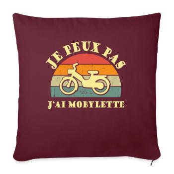 Je peux pas j ai mobylette Cadeau - Housse de coussin décorative 45 x 45 cm - bordeaux - Devant
