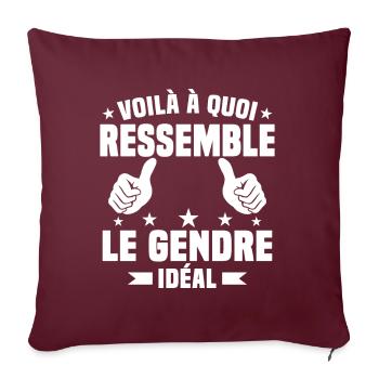 Voilà à quoi ressemble le gendre idéal - Housse de coussin décorative 45 x 45 cm - bordeaux - Devant