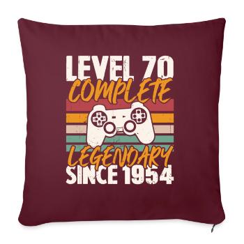 Niveau 70 Complete 1954, Cadeau D'anniversaire - Housse de coussin décorative 45 x 45 cm - bordeaux - Devant