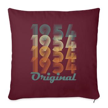 Original 1954 Vintage Cadeau Anniversaire - Housse de coussin décorative 45 x 45 cm - bordeaux - Devant