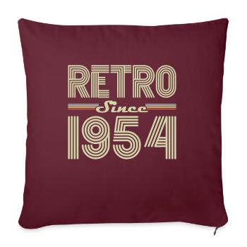 Rétro Depuis 1954 Vintage Cadeau d Anniversaire - Housse de coussin décorative 45 x 45 cm - bordeaux - Devant