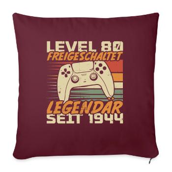 Level 80 freigeschaltet Legendär seit 1944 - Sofakissenbezug 45 x 45 cm - Burgunderrot - Vorne