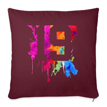 19 ANS 19E ANNIVERSAIRE - Housse de coussin décorative 45 x 45 cm - bordeaux - Devant