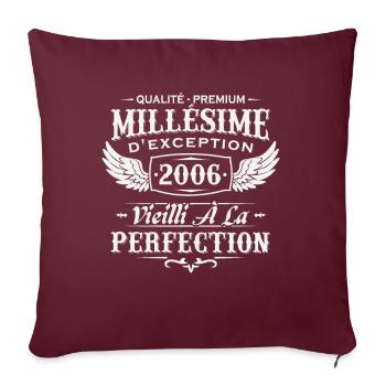 Millésime 2006 - Housse de coussin décorative 45 x 45 cm - bordeaux - Devant
