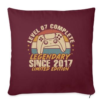 Niveau 7 complète légendaire depuis 2017 - Housse de coussin décorative 45 x 45 cm - bordeaux - Devant