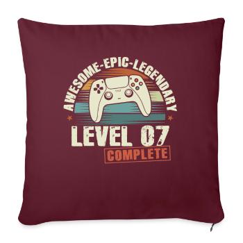 Niveau 7 Terminez le 7e cadeau d’anniversaire - Housse de coussin décorative 45 x 45 cm - bordeaux - Devant