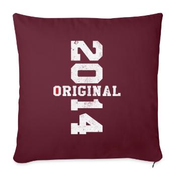Original 2014 Rétro Cadeau d Anniversaire 10 ans - Housse de coussin décorative 45 x 45 cm - bordeaux - Devant