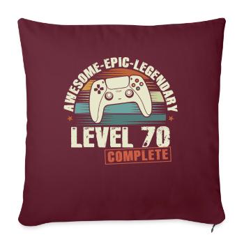 Niveau 70 Terminez 70e Cadeau d’Anniversaire - Housse de coussin décorative 45 x 45 cm - bordeaux - Devant