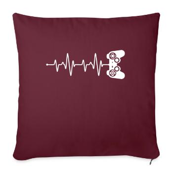 Battement de cœur du joueur - Housse de coussin décorative 45 x 45 cm - bordeaux - Devant
