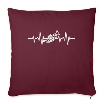 Battement de cœur de la trompette - Housse de coussin décorative 45 x 45 cm - bordeaux - Devant