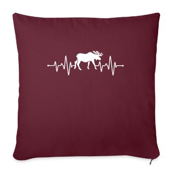 Battement de cœur de l’orignal - Housse de coussin décorative 45 x 45 cm - bordeaux - Devant