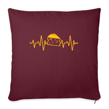 Battement de cœur du fromage - Housse de coussin décorative 45 x 45 cm - bordeaux - Devant