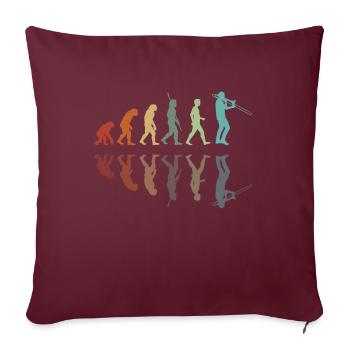 Tromboniste évolution - Housse de coussin décorative 45 x 45 cm - bordeaux - Devant