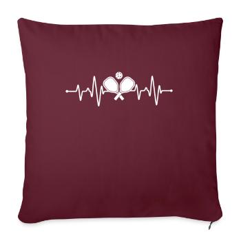 Battement de cœur du joueur de pickleball - Housse de coussin décorative 45 x 45 cm - bordeaux - Devant
